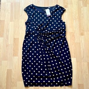 Polka dot, navy plus size dress